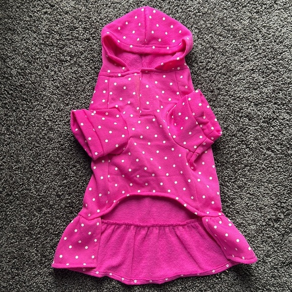 Dog Hot Pink and Gold Loved Dress with Hood Medium - Picture 5 of 8